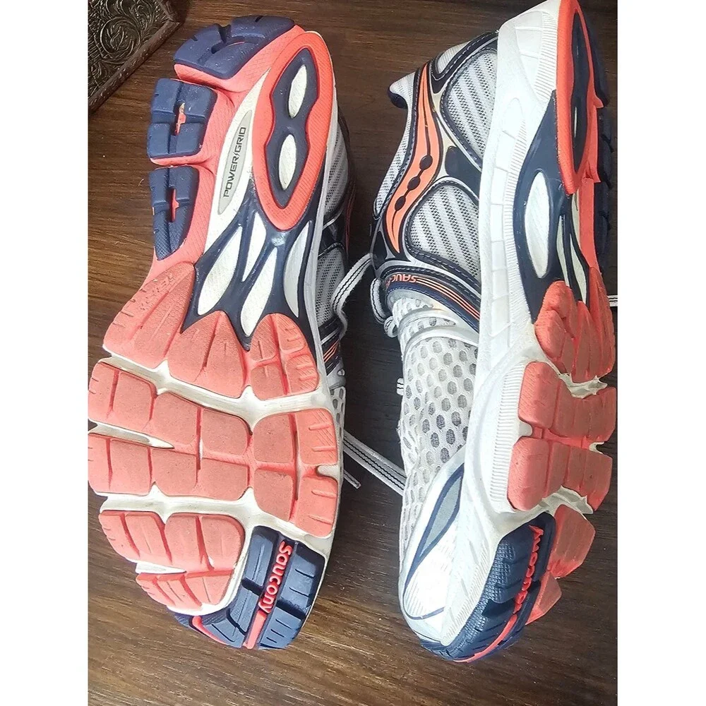 Saucony Y2K Style Tech Runn, White, Navy & Orange Women’s Athletic Running Shoes